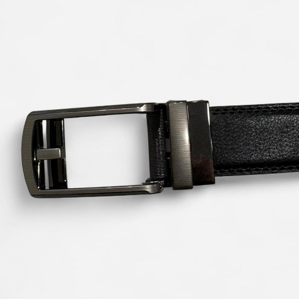 Comfort Click Mens Black Genuine Leather Ratchet‎ Belt Reversible Buckle